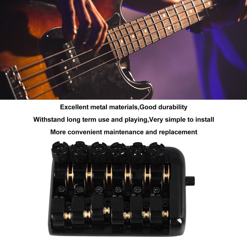 Headless Guitar Bridge Tailpiece Fixed 6 String Electric Guitars Roller