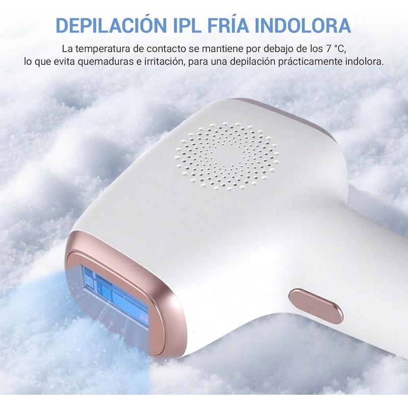 Depilación Láser IPL con Enfriamiento y 9 Niveles, 999,999 Destellos