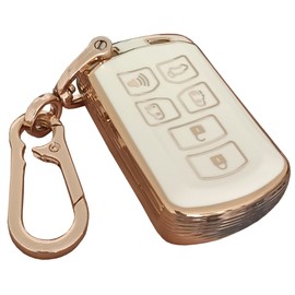 AIOEUOIA TPU for Toyota Key Fob Cover with KeyChain Fit for Toyota Sienna 2011-2020 Remote Smart Key Fob Shell (for Toyota A)