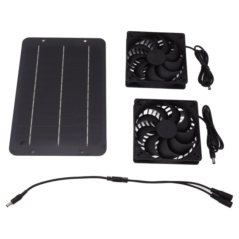 Solar Panel Fan Kit 10W Solar Powered Dual Fans for
