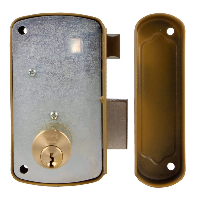 amig Model 75U Overlay Lock, Gold, 76 x 120 mm