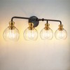 Mateyrie 4-Light Black and Gold Bathroom Light,Bathroom Vanity Light with