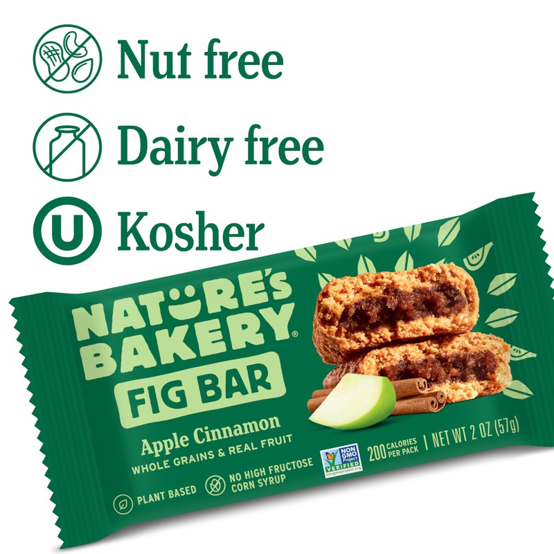 Nature’s Bakery Whole Wheat Fig Bars, Apple Cinnamon, Real Fruit,