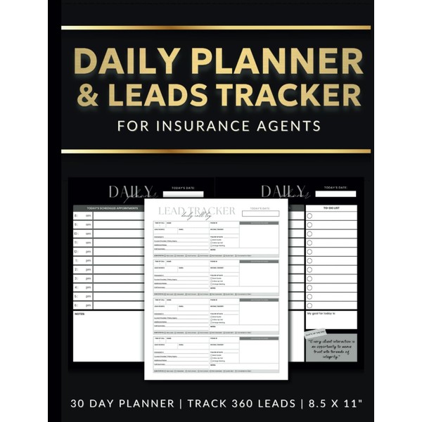 Daily Sales Planner & Lead Tracker for Insurance Agents: 30