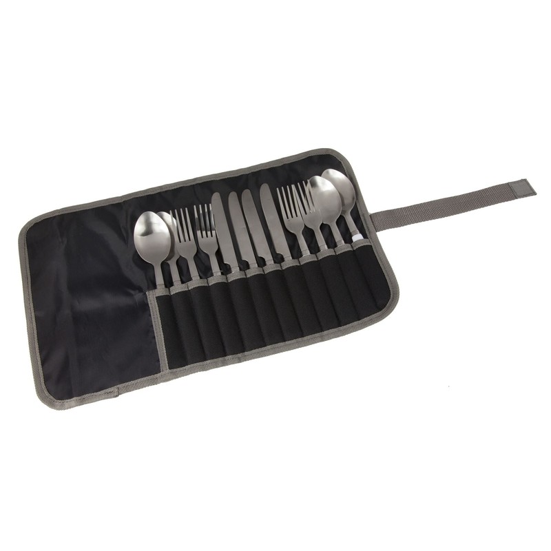 Regatta Unisex's Cutlery Set-Black/Seal Grey, 4 Persons