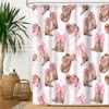 Aperturee Cowgirl Bowknot Shower Curtain Set 72x72inch Pink Boots and