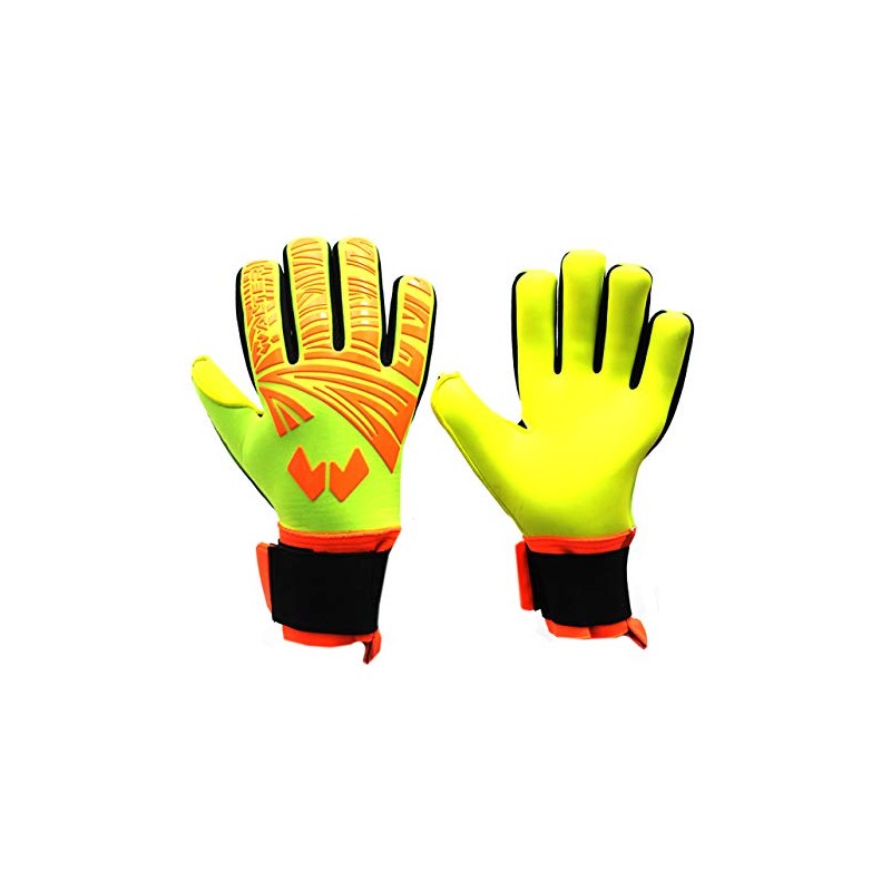 WALTER Piper Professional Goalkeeper Gloves (6, Neon Yellow/Orange)