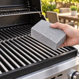 2pcs BBQ Grill Cleaning Stone Brick, Pumice Grill Cleaner for Baked-On Grease, Burnt Food and Residue on BBQ Grates