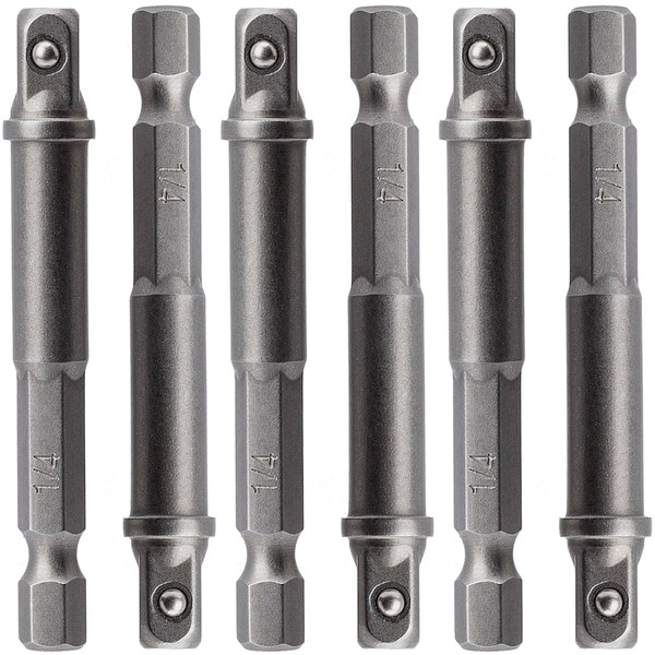 Lekgavd 6 Packs 1/4 Inch Impact Adapter, Square Socket Adapter