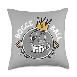 Bocce Balls Set Boccie Ball King Accessories Legend Saying King Jack Bocci Bocce Ball Throw Pillow, 18x18, Multicolor