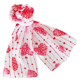 Evening Elegance Heart Scarves Valentine’s Day Mother’s Day Tiny Hearts White - W521WH-G