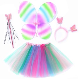 cuteDIY Colourful Butterfly Costume Kids Fairy Wings Girls Butterfly Wings Fairy