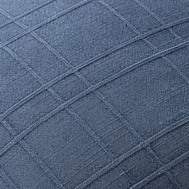 MIULEE Decorative Linen Check Euro Shams Throw Pillow Covers Neutral Farmhouse Vintage Pillow Covers 24x24 Inch Set of 2 Boho Modern Home Decor for Sofa Couch Bedroom Cushion Chair Blue