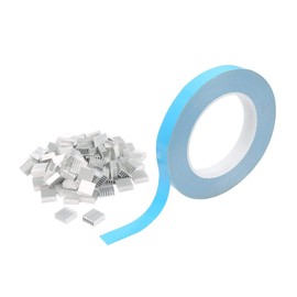 100pcs 14mm x 14mm x 6mm Aluminum Heat Sink Cooling Fin with Thermal Conductive Tape PC IC Cooling Fan Heat Diffusion Heat Runaway Protection