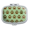 Muddy Dog Paw Print Pattern Rectangle Pill Case Trinket Gift