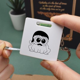 Azeeda 'Christmas Chubby Frog' Keyring Tape Measure/Spirit Level Tool (KM00038459)