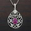 TISHAVI sterling Silver Pendant Necklace for Women 18 Inch, Gemstone