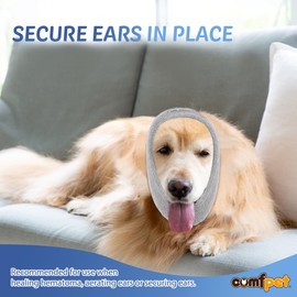 COMFPET Ear Wraps for Dogs, Dog Head Wrap for Ear Hematoma, Ear Cover for Cats and Dogs, Ear Care S (Grey)