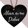 Funny "Alexa, Do the Dishes" Kitchen Plaque – Humorous Heart-Shaped