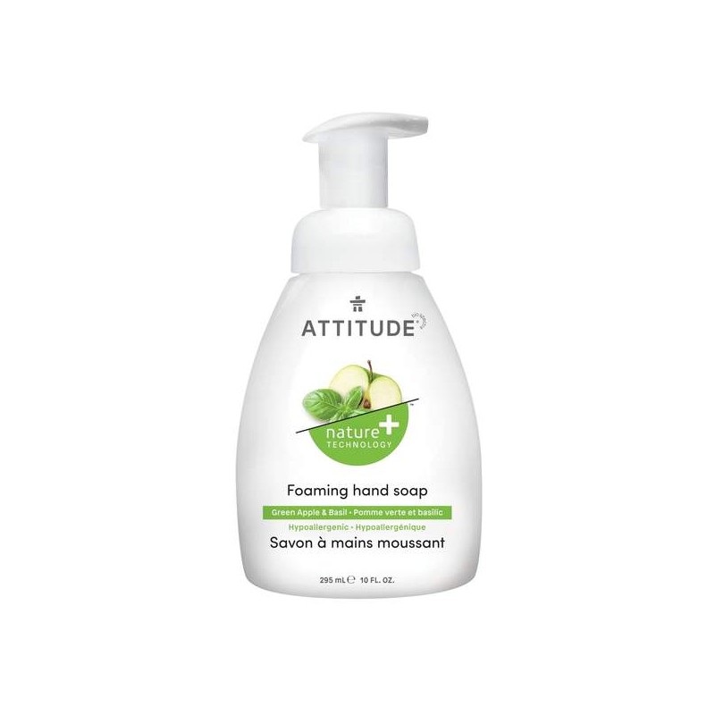 Attitude Foaming Hand Soap Green Apple & Basil, 1.04L Refill