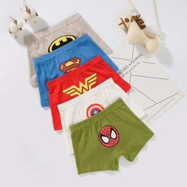 Shanleaf-Cat Superhero Model Cotton Toddler Underwear 5-Pack Little Boys Briefs (5T, Set-2)