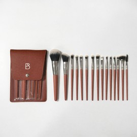 BS-MALL 15PCS Professional Makeup Brushes Set – Multi-Purpose Travel-Friendly Makeup Brush Set with Case – Affordable & Luxury Makeup Kit for Even Application (Silver red)