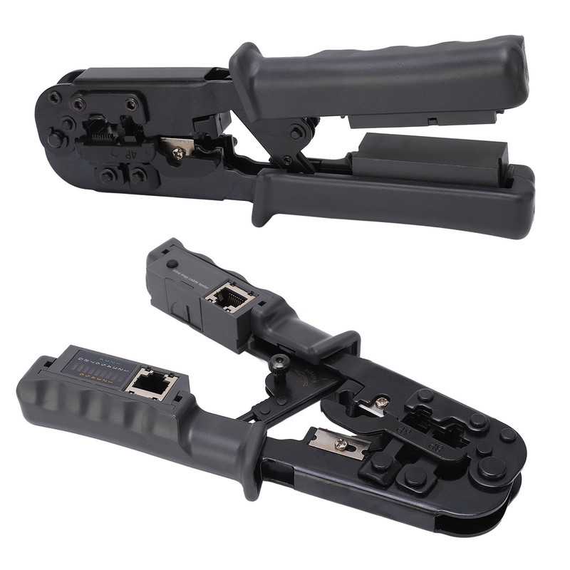 Ratcheting Modular Data Cable Crimper Wire Stripper Cutter 4P 6P