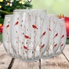 Banberry Designs Cardinal Stemless Wine Glasses - Cardinals Perched on