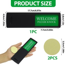 1 Pack Privacy Sign Slider Office Door Signs Do Not Disturb Sign Waterproof Vacant In Use Sign with Black end Caps Do Not Disturb/Welcome Please Knok Sign for Study Conference Offices 17.5 x 5cm