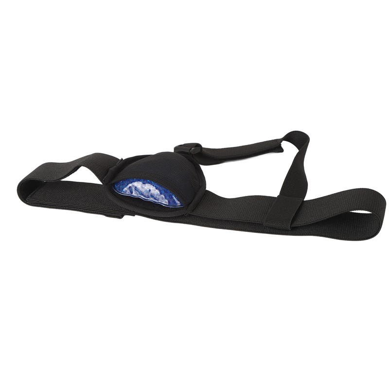 Inguinal Hernia Belt Adjustable Black PVC Gel Bag Soft Foam