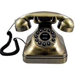 LENJKYYO Vintage Desktop Corded Telephone Retro Phone Home Office Hotel Golden +3X UK Cabl Vintage Antique Phone Old Fashioned Landline Retro Handset Telephone Home Office