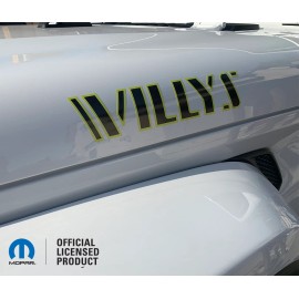 Mopar 18-23 jeep WILLYS hood decal sahara rubicon wrangler gladiator JT JL YELLOW