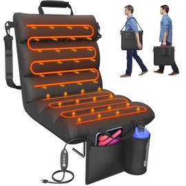 HOPERAN Heated Stadium Seats for Bleachers with Back Support - 3 Levels Bleacher Chairs with Back and Cushion, Wide & Soft Thick Padded Bleacher Seats, Stadium Chairs for Outdoor Sports Games