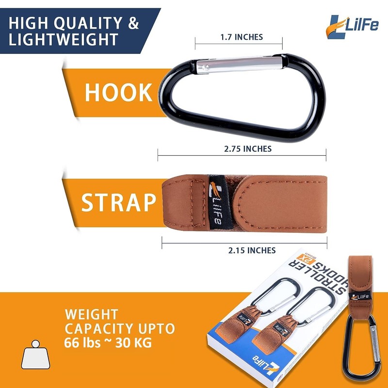 4 Pack Baby Stroller Hooks for Hanging | Multipurpose Stroller