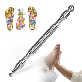Geerow Pressure Point Massage Stick, Hand, Face, Meridians, Foot Trigger Point, Stainless Steel