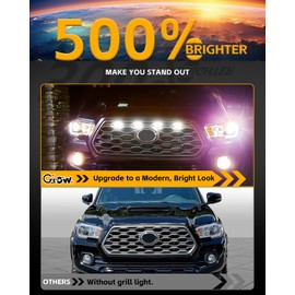 Upgraded 4 PCS LED Grill Lights for 2020-2023 Tacoma TRD Off Road & Sport OEM Grille, Led Grill Light with Fuse Adaptor, Tacoma accessories, White Lighting