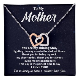To My Mother Necklace, Jewelry Gift For Mother's Day, Birthday Gifts For Mom From Son And Daughter, Beautiful Pendant For Her, Valentine's Day Necklace For Mom (Standard Box, 14k White Gold)