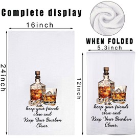 JNIAP Bourbon Kitchen Towel Keep Your Friends Close and Keep Your Bourbon Closer Bourbon Lover Gifts (Keep Your kt)