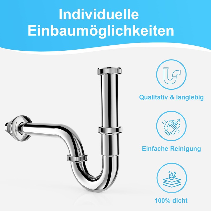 SURFOU Siphon Sink Drain Fitting G 1 1/4 Inch, Drain