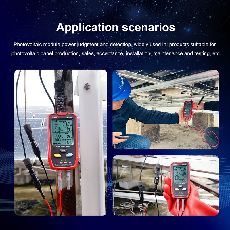 UNI-T UT673PV Solar Panel Tester, Solar MPPT Meter, 800W Photovoltaic