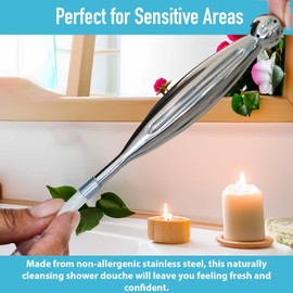 Natural Douche for Women & Stainless Steel Vaginal Douche System - Water-Based Vaginal Cleaning with Douche Bag Vaginal Cleaner - Vaginal Cleansing Vaginal Rinse, Reusable Feminine Douche for Hygiene