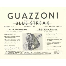 Guazzoni Vintage 1962 Guazzoni Blue Streak Go-Kart Engine Ad