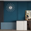 JUGV 24 Inch Crystal Large Modern Metal Starburst Decor, Bling