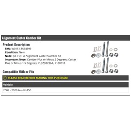 Alignment Caster Camber Kit - Compatible with 2009-2020 Ford F-150