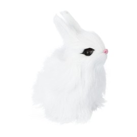 KONTONTY 1Pc Simulated Rabbit Model Easter Bunny Decoration for Home Unique Craft for Realistic White Rabbit Figurine for Tabletop and Garden Adornment