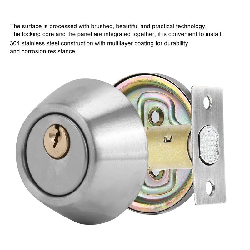 Sonew Security Door Lock, Single Cylinder Stainless Steel Anti-Theft Door