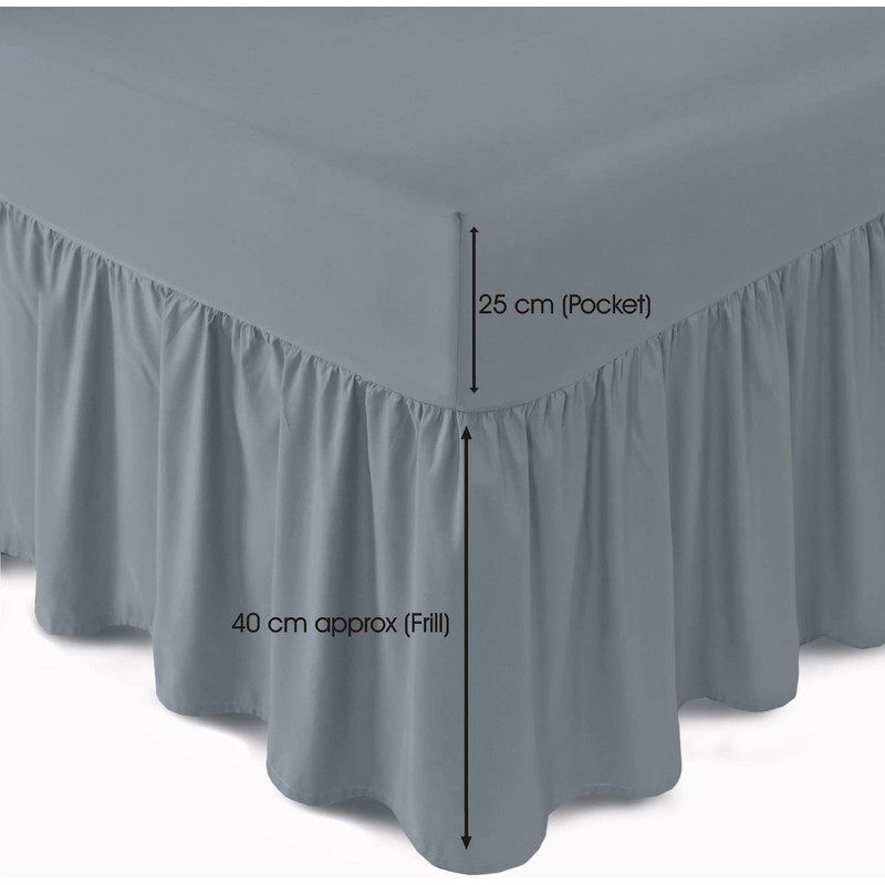 Bronwen Mathew Extra Deep Frilled Fitted Base Valance Double Bed