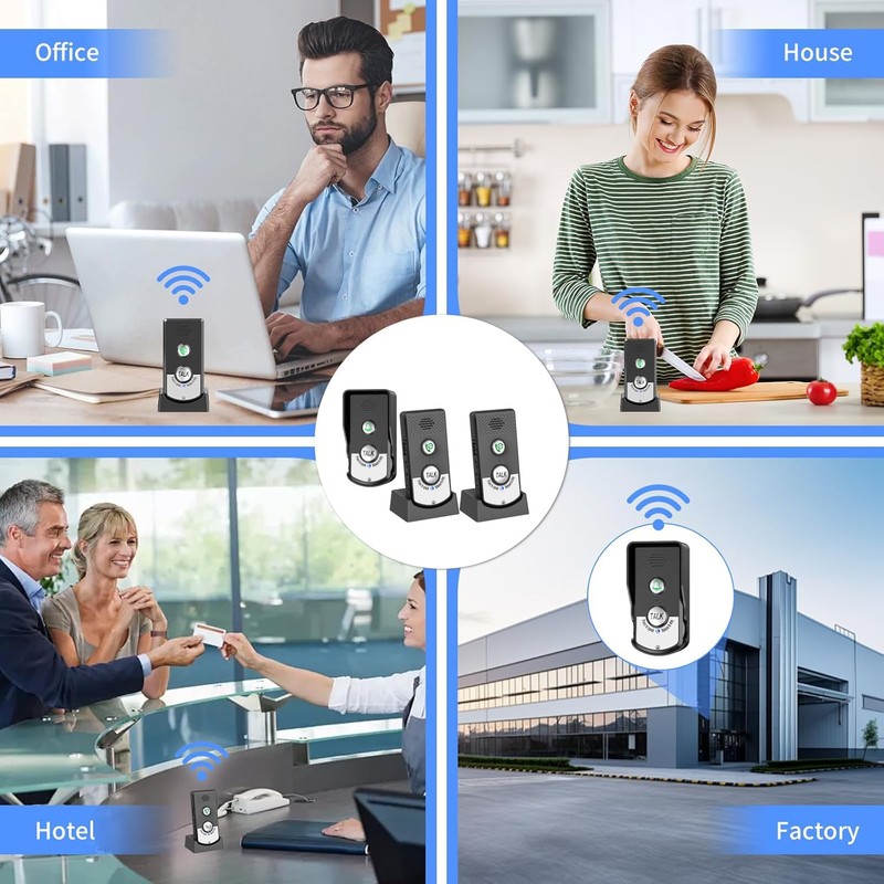2 Way Wireless Doorbell Intercom Indoor Outdoor, 3280ft Long Range