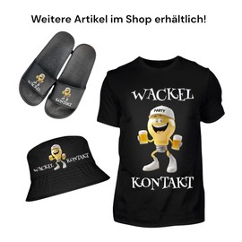 T-Shirt - Wackelkontakt ODER Tau mich auf Fun Shirt – Malle 2025, lustiges Party Shirt, JGA, Mallorca Tour (Wackelkontakt, Schwarz, L)
