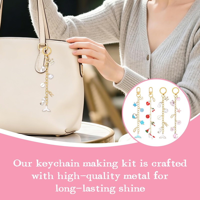 SUTROMA 776pcs Lip Gloss Keychain Making Kit with Charms -